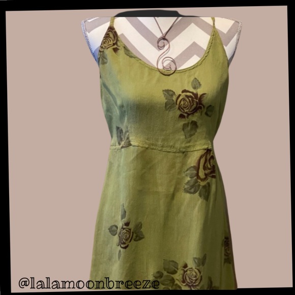 🌺 🎉!!!!Summer green floral dress - Picture 4 of 12